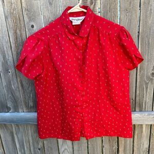 Vintage Ship’n Shore blouse short sleeve button up size 14